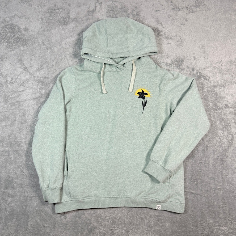 Fat Face Mens Medium Hoodie Mint Green Graphic Coastal Sunset Pullover